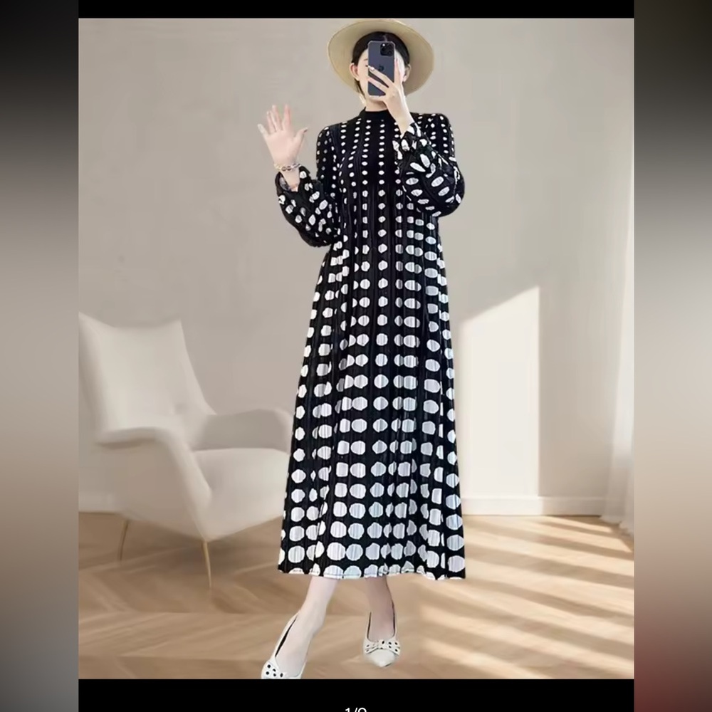 Polka Dot Black and White Dress